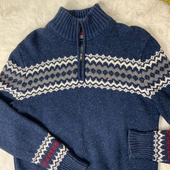 Men’s Tommy Hilfiger Fair Isle 1/4 zip sweater - Picture 2 of 5